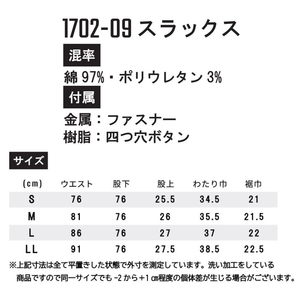 BEAMS DESIGN スラックス 1702-09