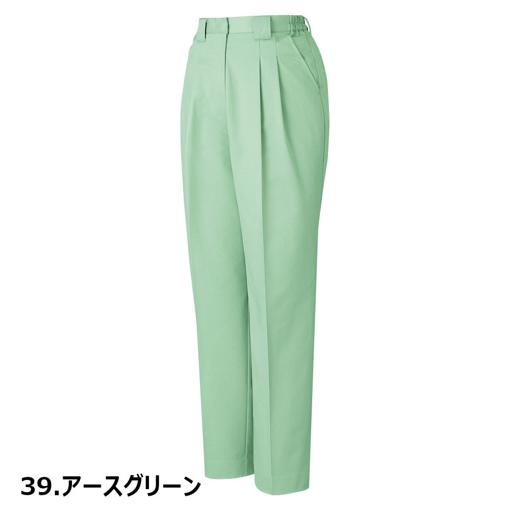 エコ製品制電レディースツータックパンツ 40326