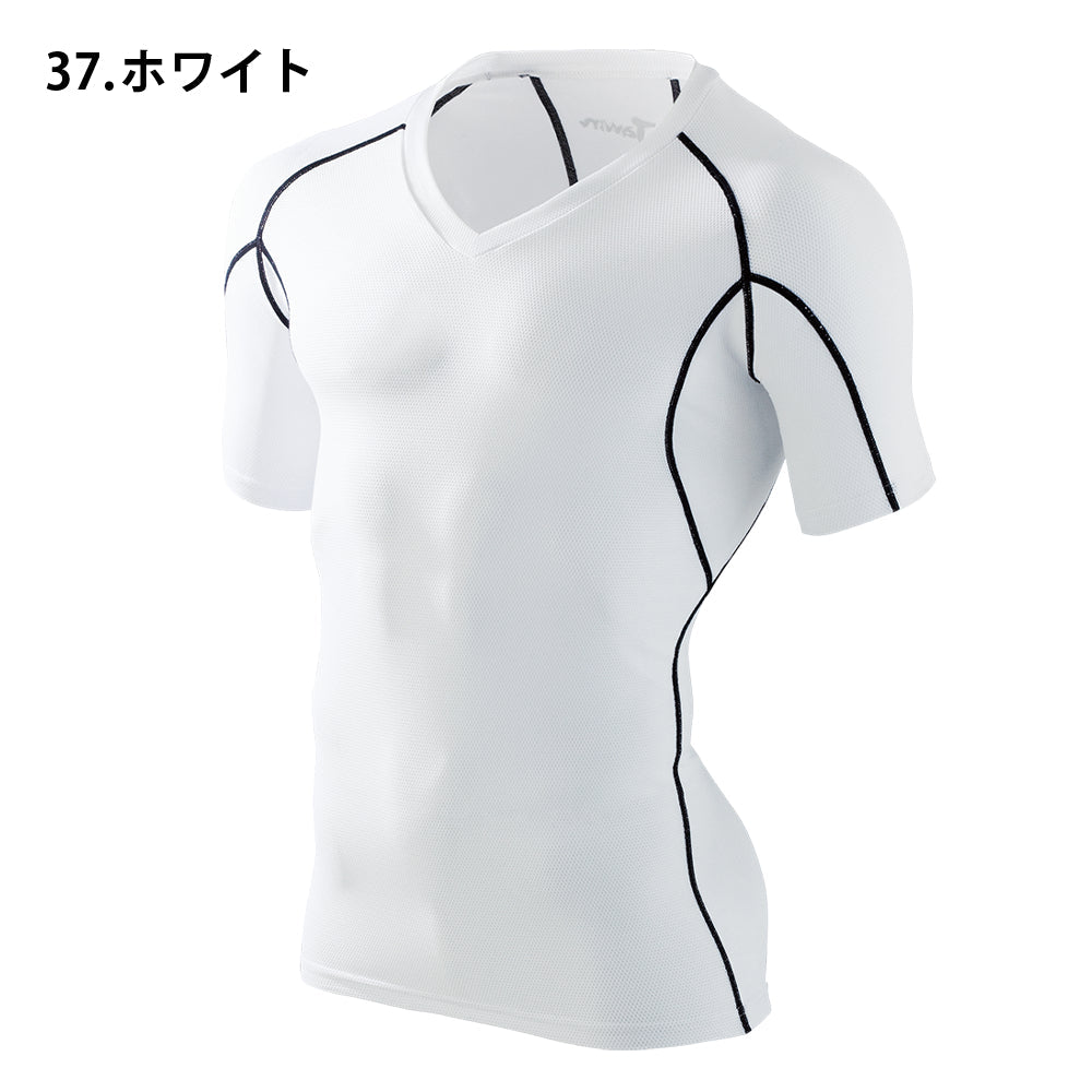 Jawin Vネックショートスリーブ(総メッシュ) 56154