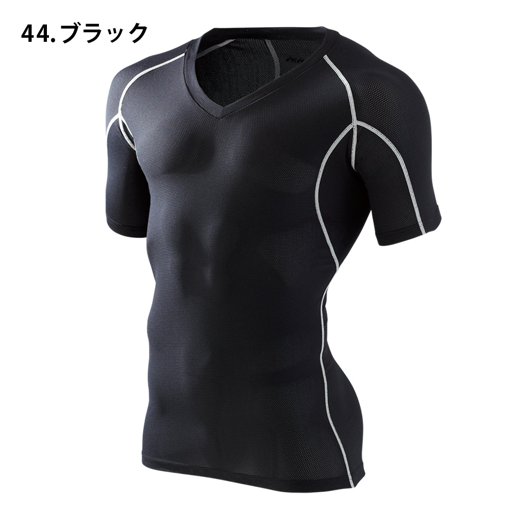 Jawin Vネックショートスリーブ(総メッシュ) 56154