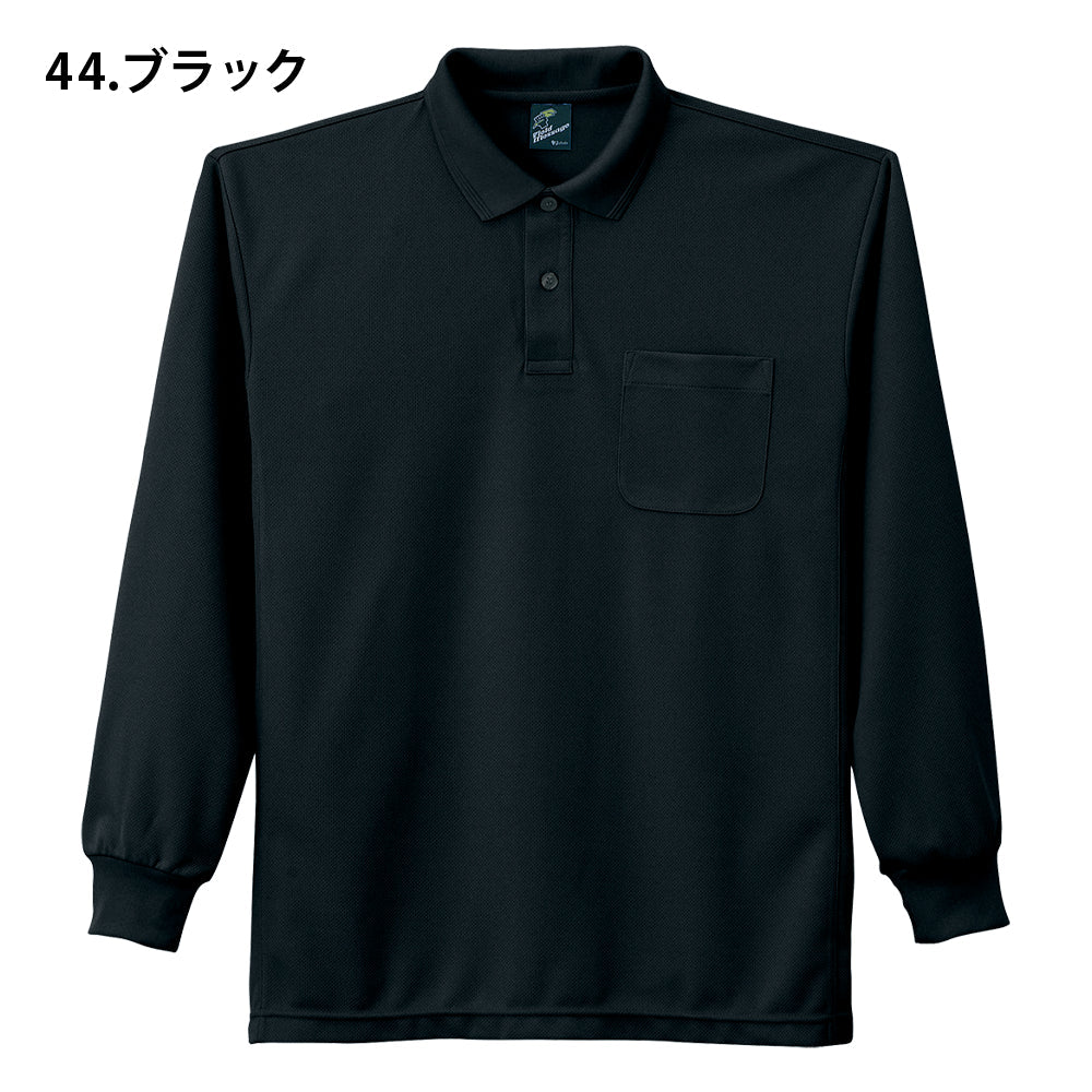製品制電吸汗速乾長袖ポロシャツ 84974