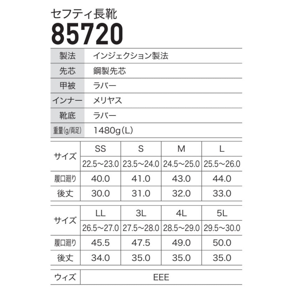 セフティ長靴 85720