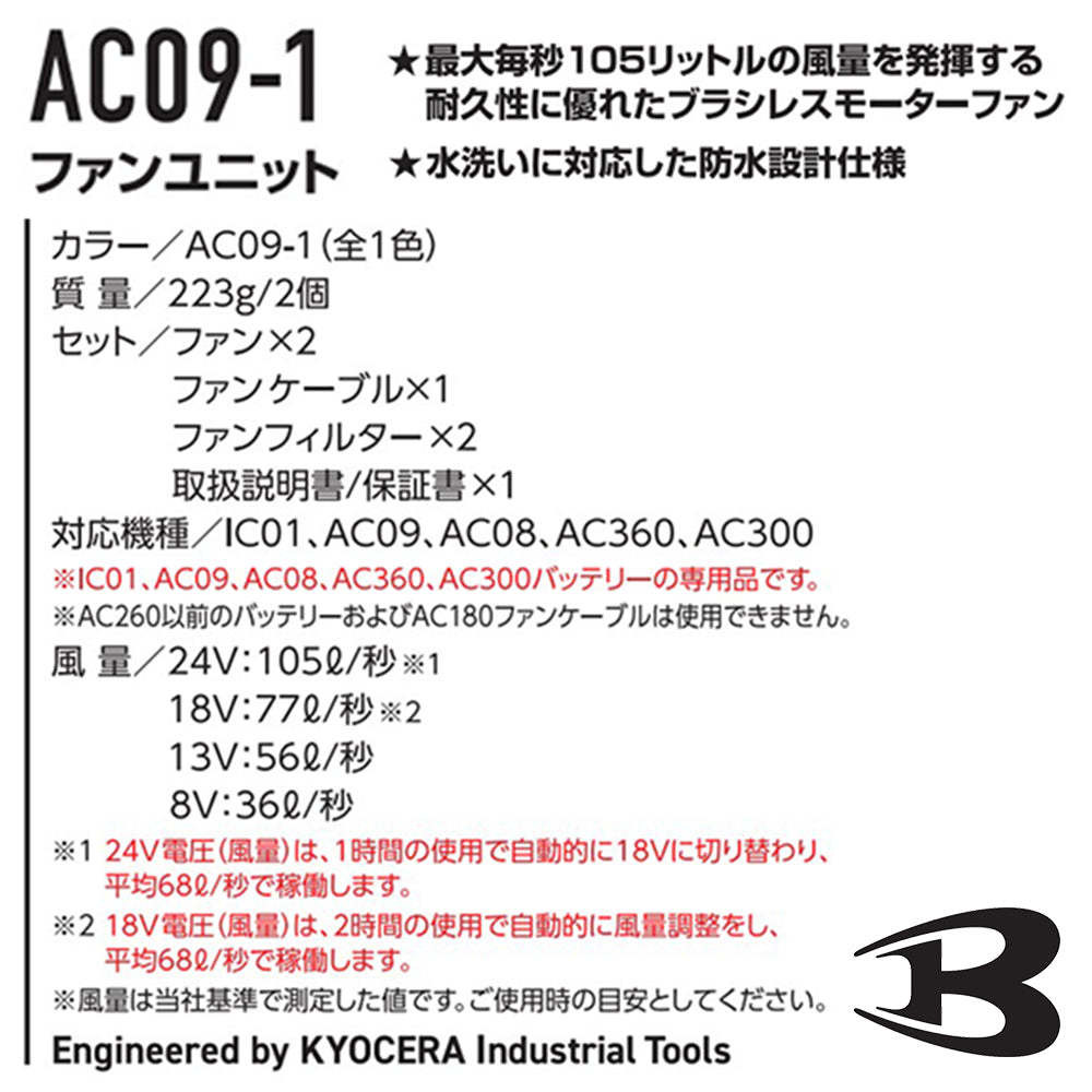 ファンユニット AC09-1 2025年モデル