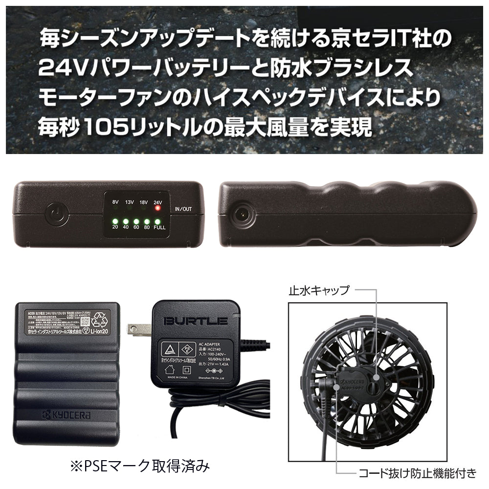 リチウムイオンバッテリー&カラーファンユニットセット AC09 AC09-2 2025年モデル