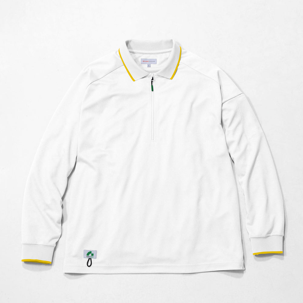 BEAMS DESIGN 長袖ハーフジップポロシャツ B7915-60
