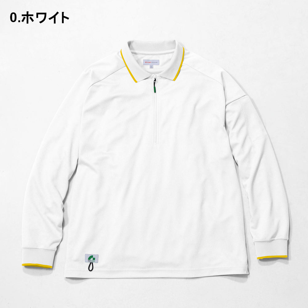 BEAMS DESIGN 長袖ハーフジップポロシャツ B7915-60