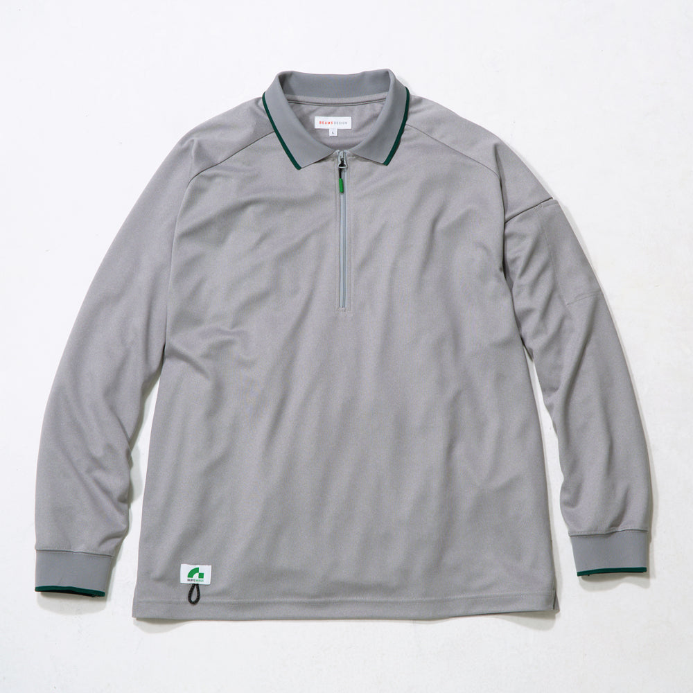 BEAMS DESIGN 長袖ハーフジップポロシャツ B7915-60