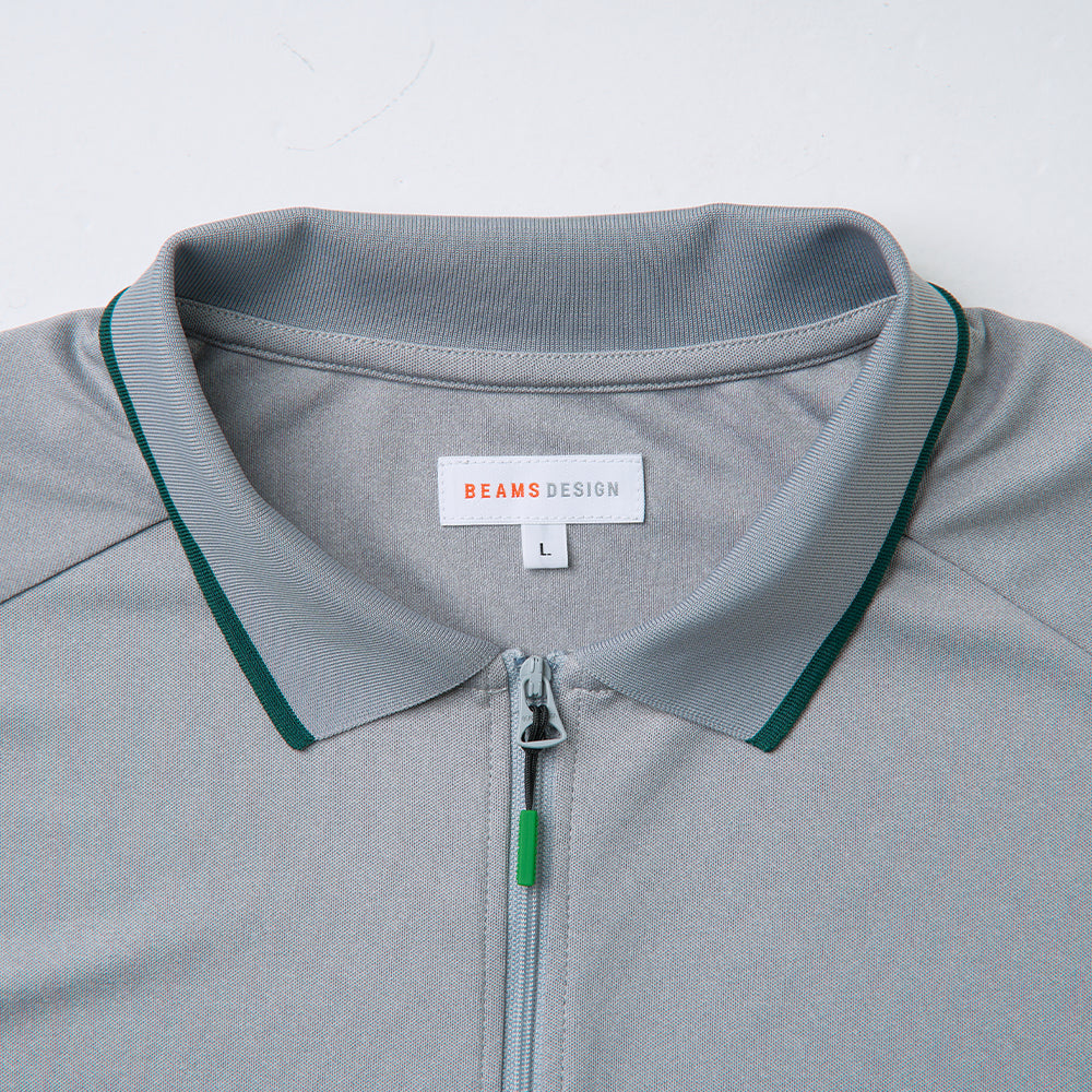 BEAMS DESIGN 長袖ハーフジップポロシャツ B7915-60