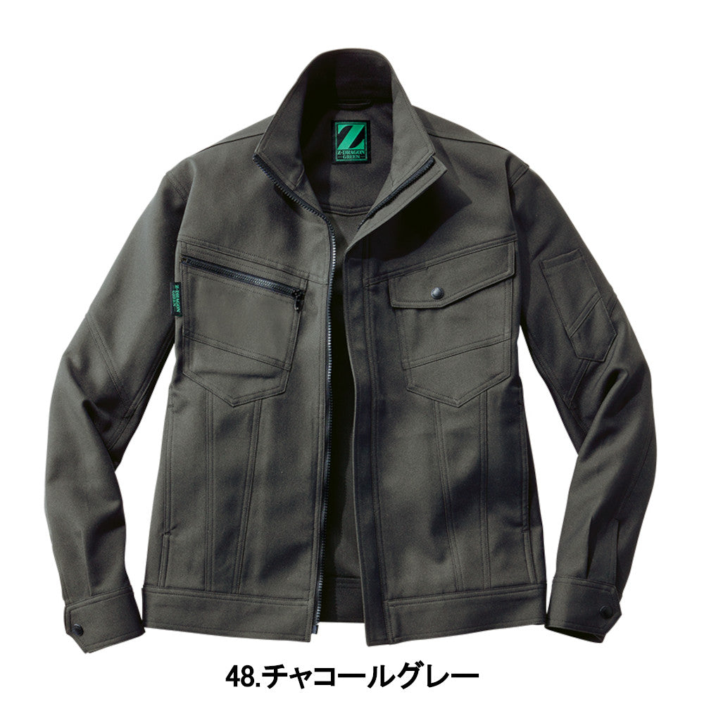 Z-DRAGON GREEN エコ製品制電ストレッチジャンパー 72800