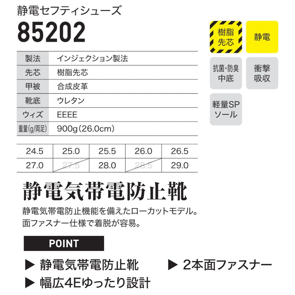 静電セフティシューズ 85202
