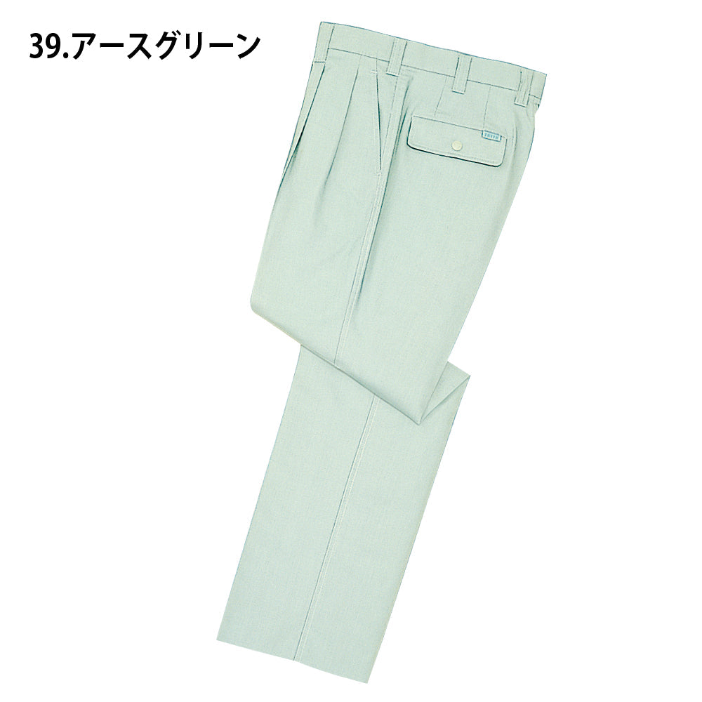 製品制電ストレッチツータックパンツ  44501