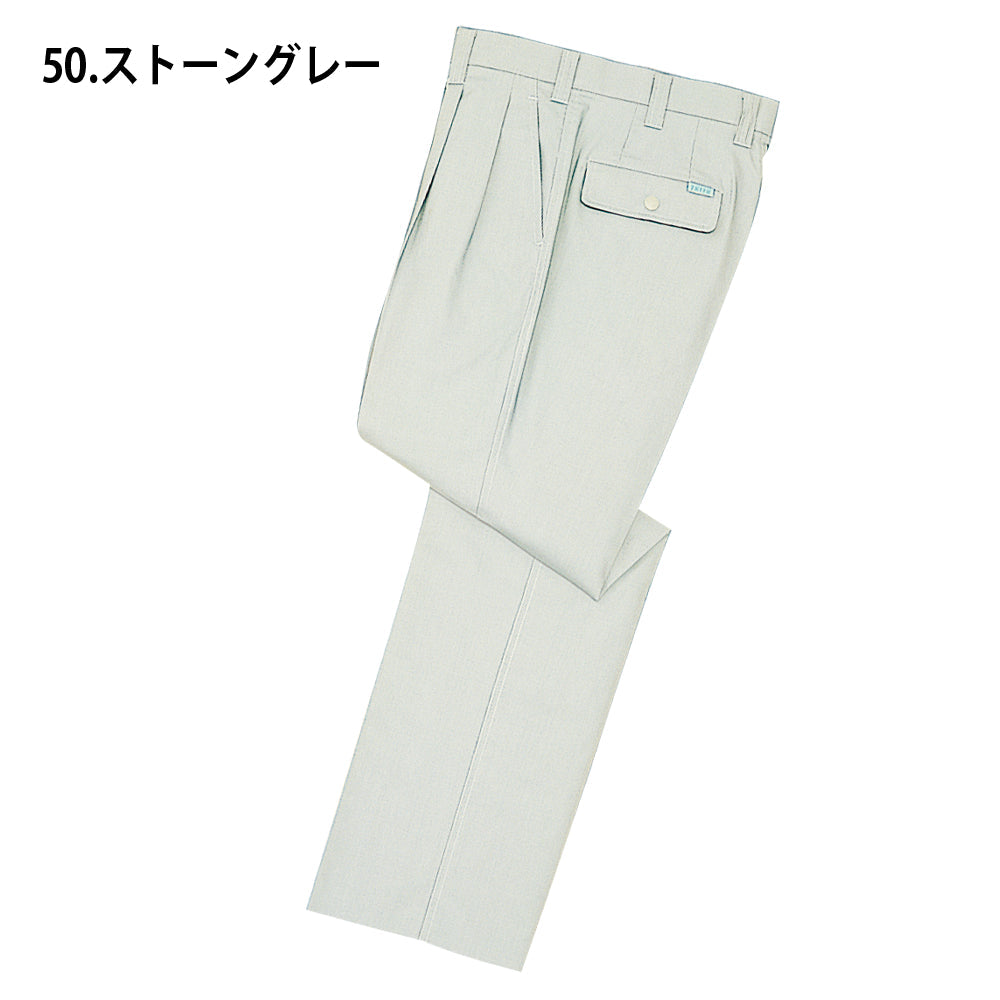 製品制電ストレッチツータックパンツ  44501