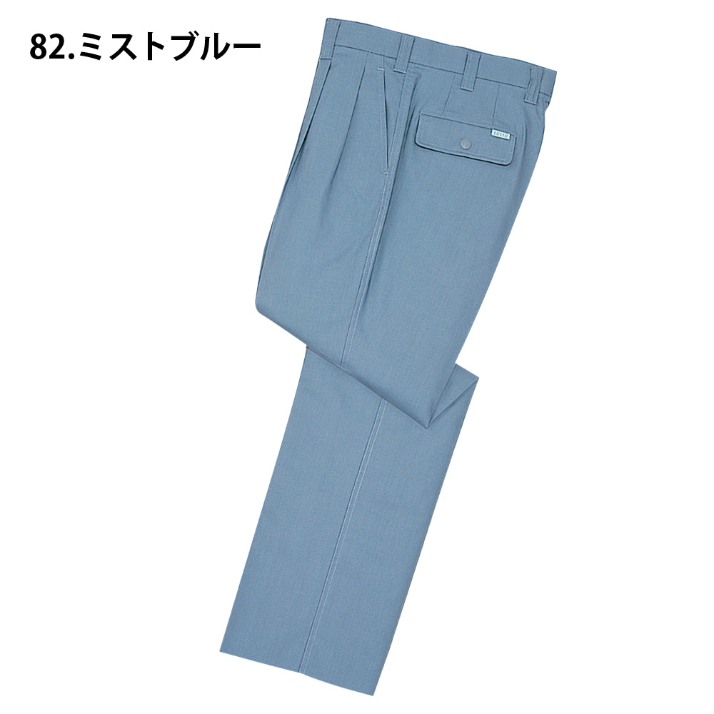 製品制電ストレッチツータックパンツ  44501