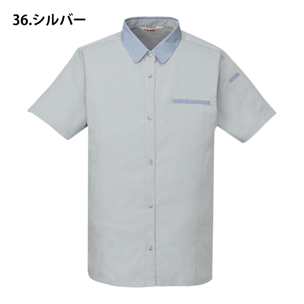 製品制電清涼レディース半袖シャツ 45315