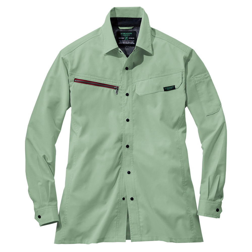 Z-DRAGON エコ製品制電ストレッチ長袖シャツ 77604
