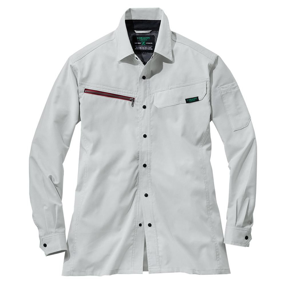 Z-DRAGON エコ製品制電ストレッチ長袖シャツ 77604