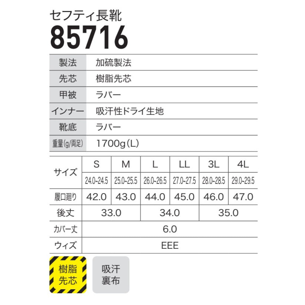 セフティ長靴 85716