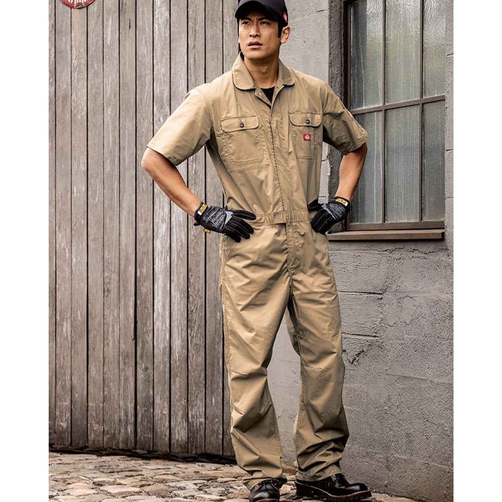 ストレッチCVC半袖ツナギ D-749