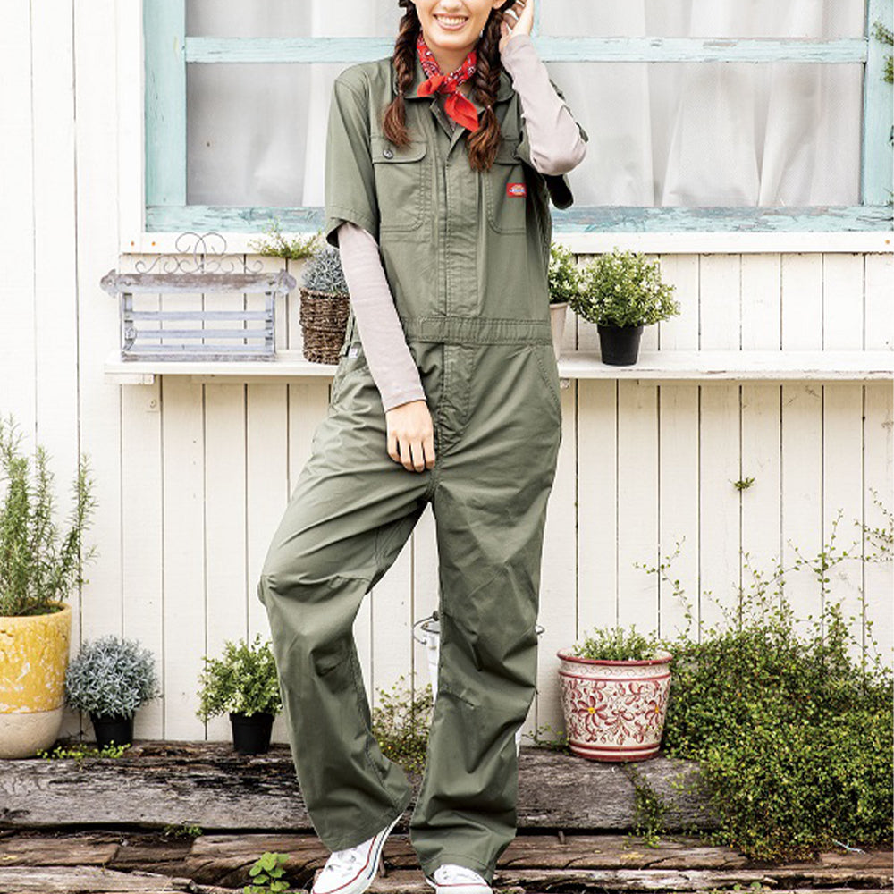 ストレッチCVC半袖ツナギ D-749