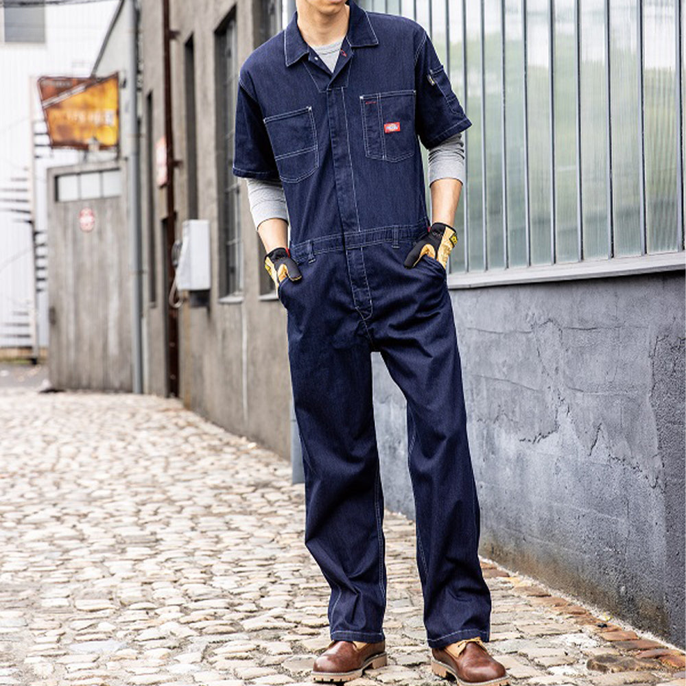 CORDURAストレッチデニム半袖ツナギ D-752